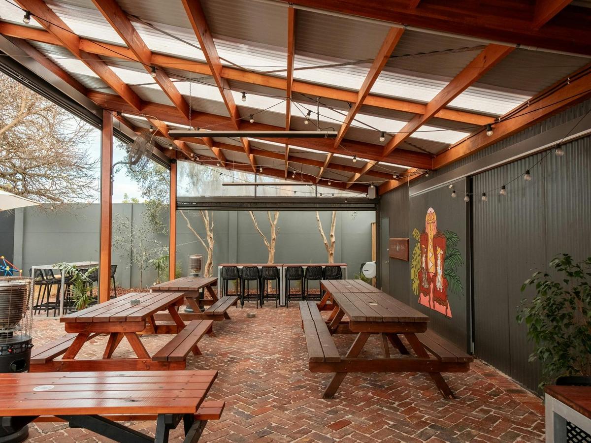 Rear beer garden fully undercover to keep you protected year-round.