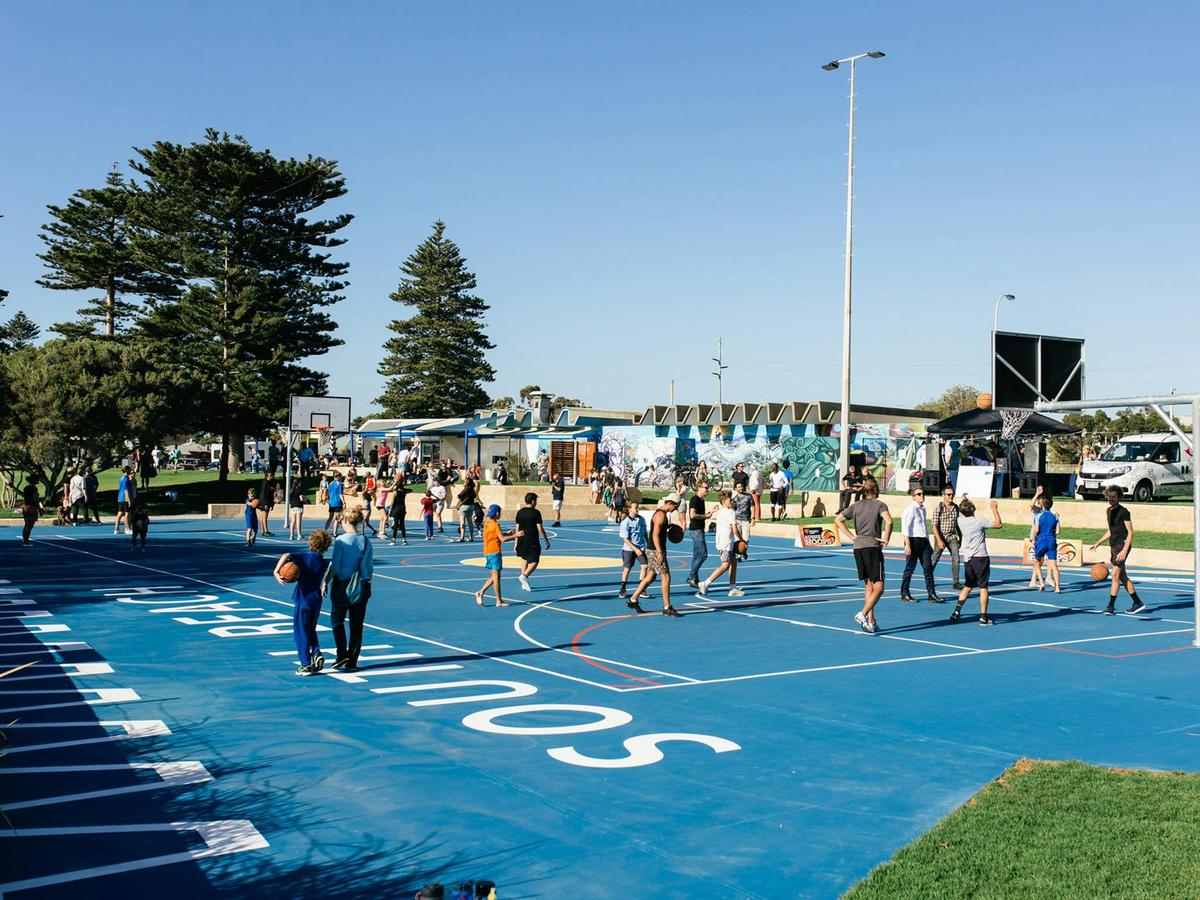 South Beach outdoor basketball court
