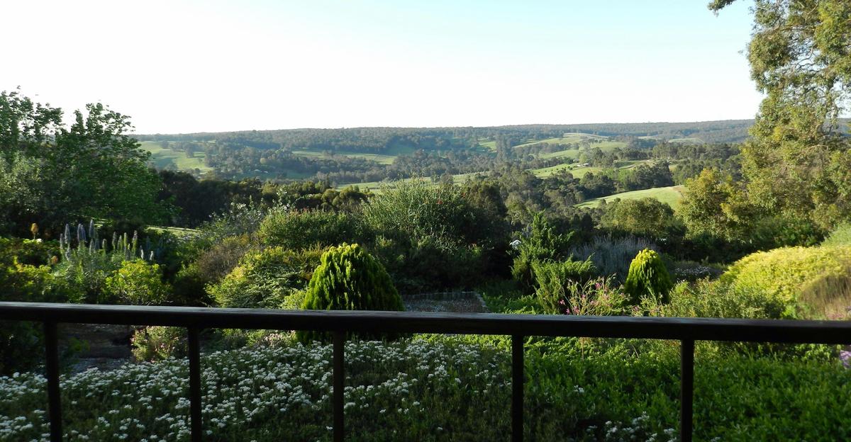 Balcony with spectacular views across the Blackwood River Valley