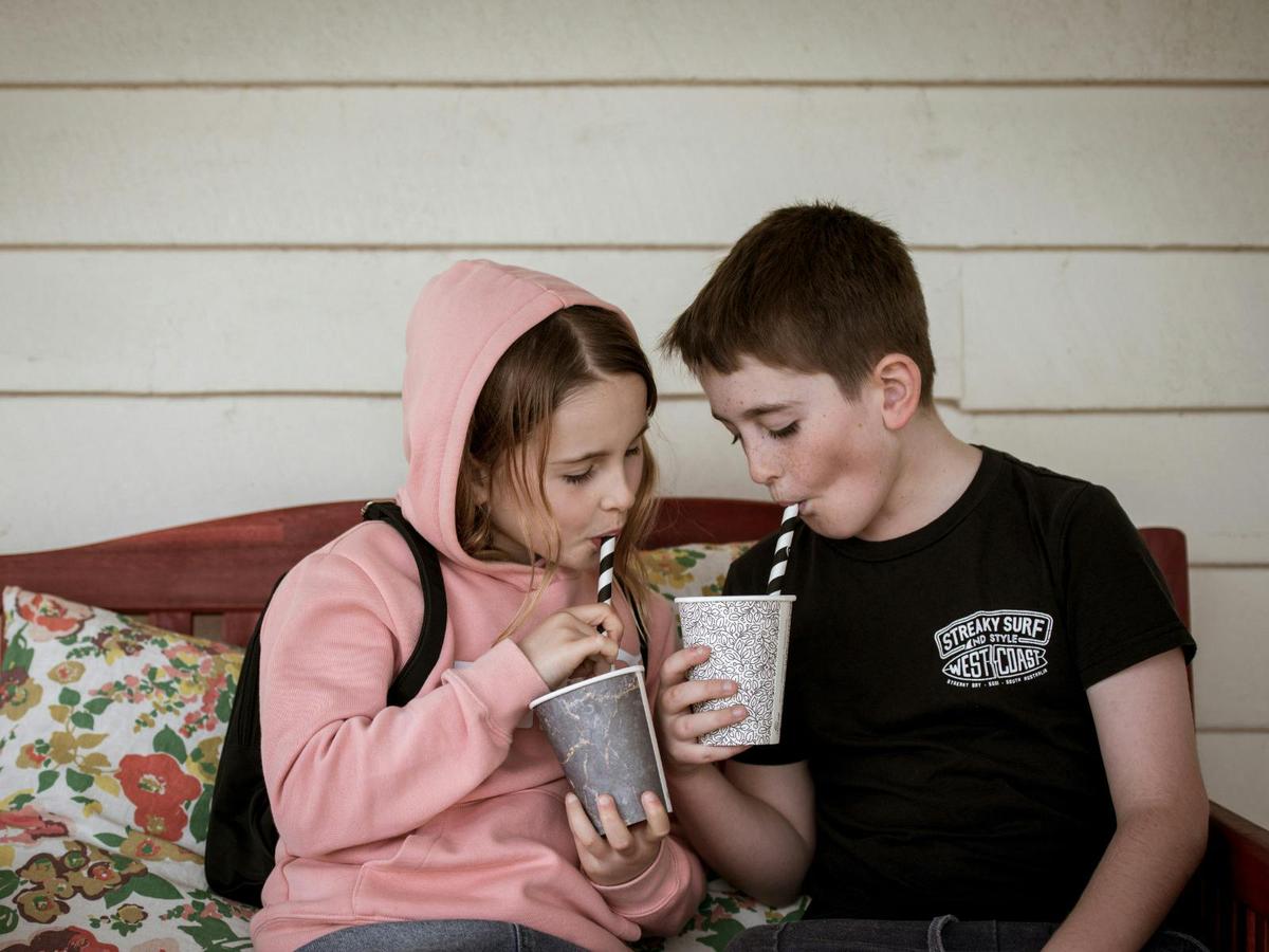 Kids with drinks