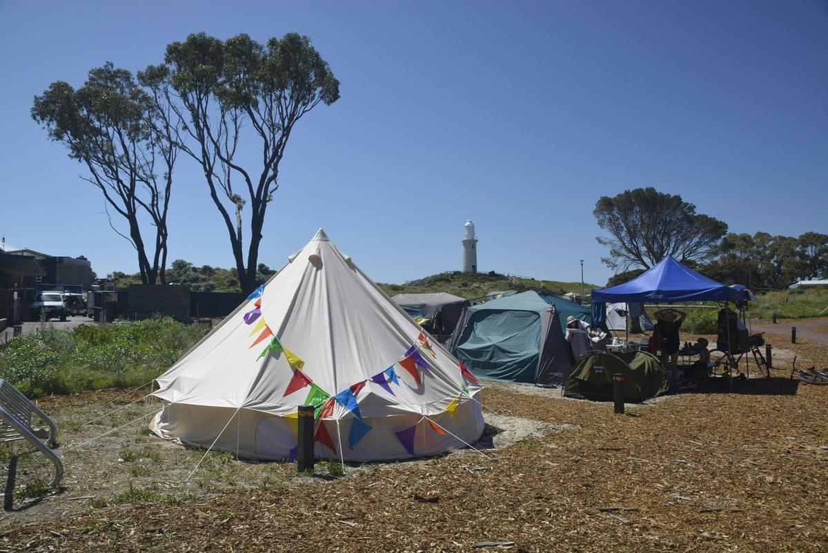 Campground with tents