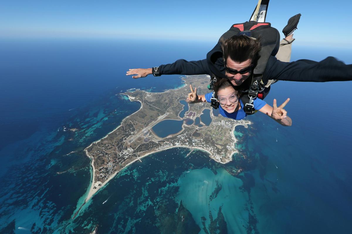 Free falling above Rottnest Island