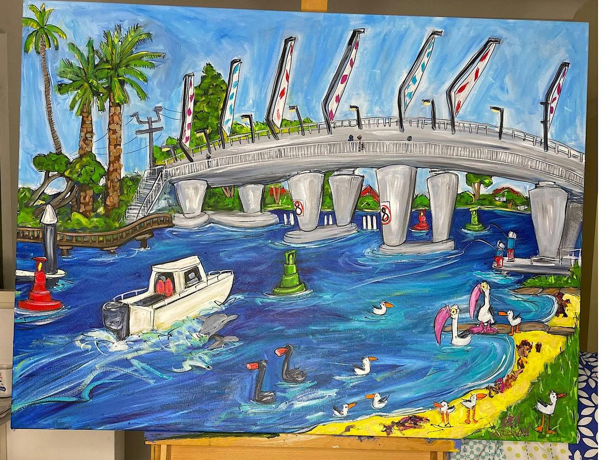 Original Artwork of Mandurah Estuary Bridge. Very close to studio / gallery