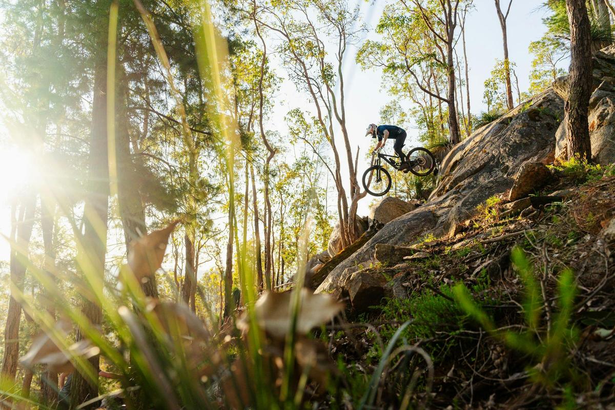 Technical natural features at Toms Crossing Mountain Bike Trails in Dwellingup, Western Australia