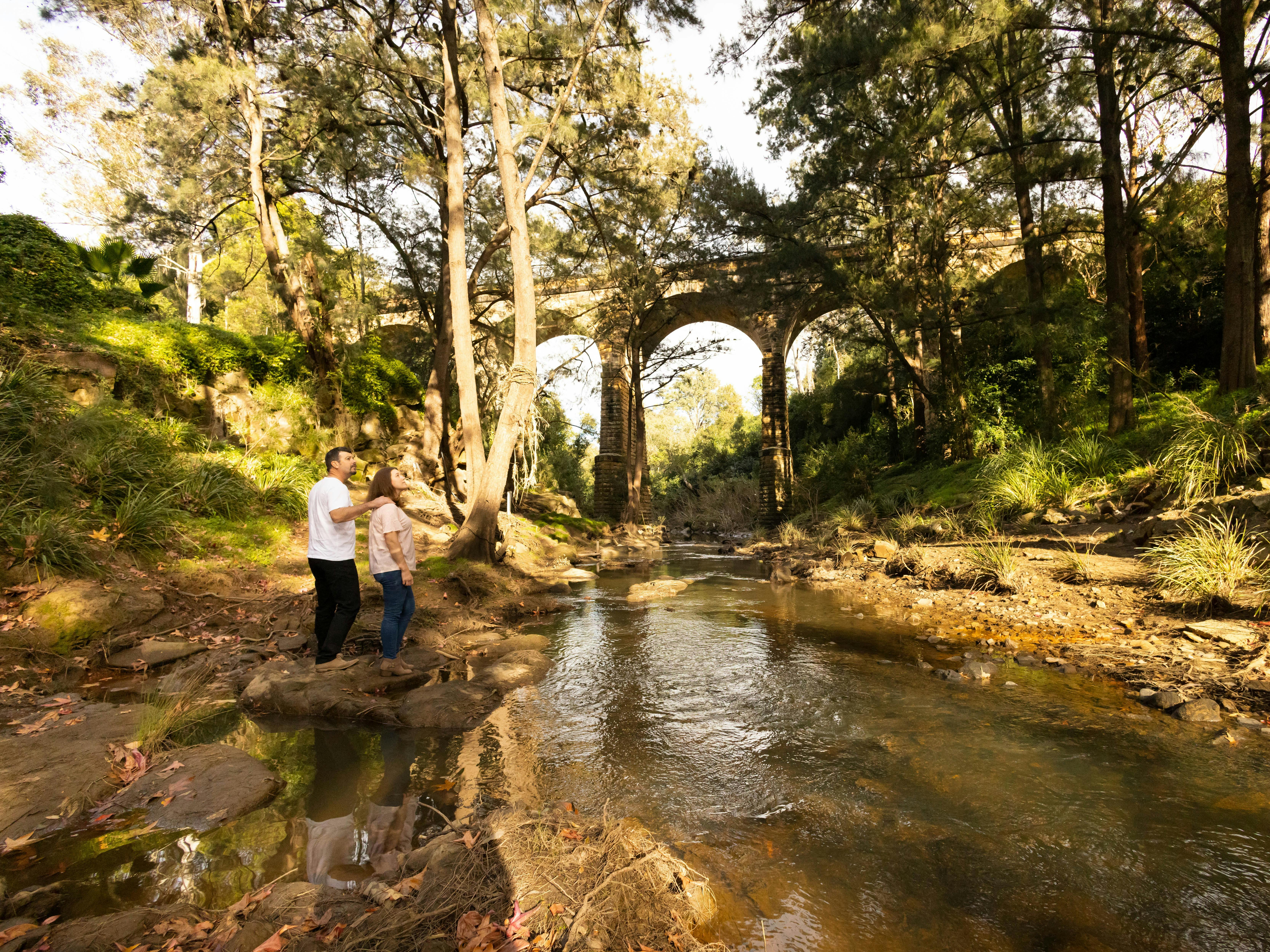 Couple exploring Picton Viaduct