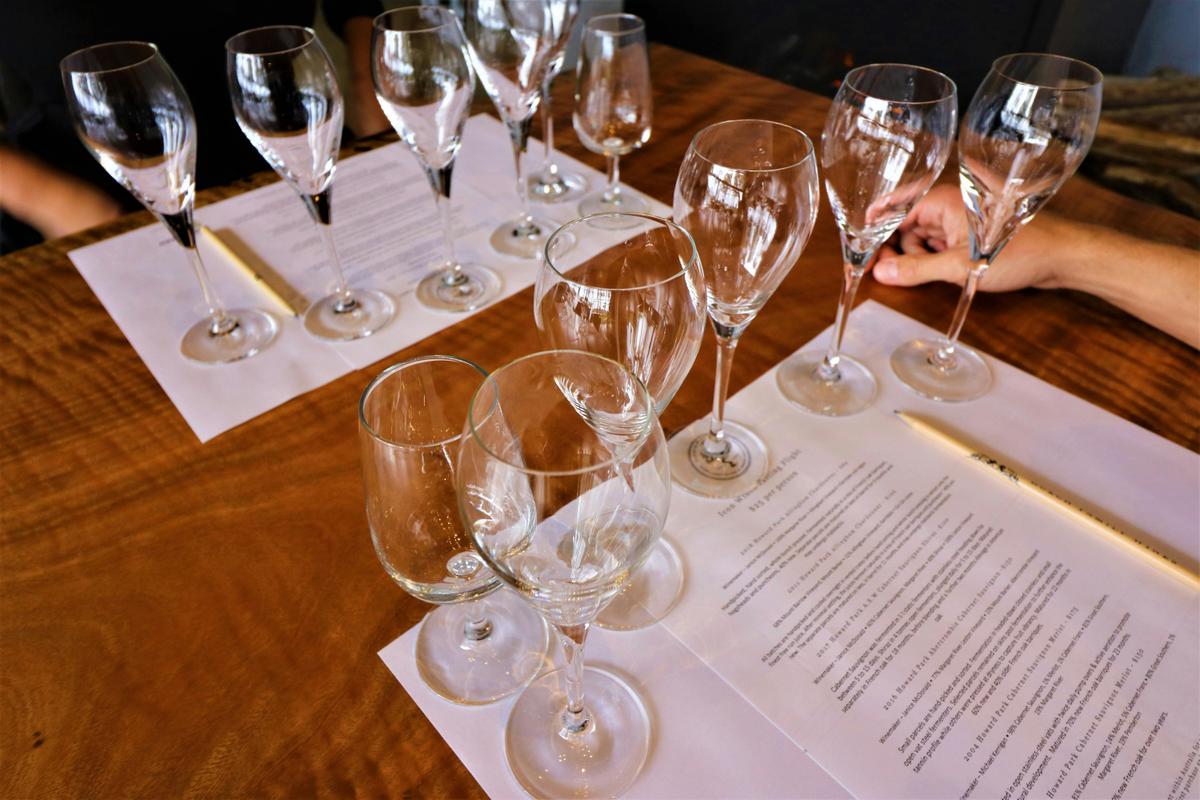 Wine tasting at local winery on wine tour.