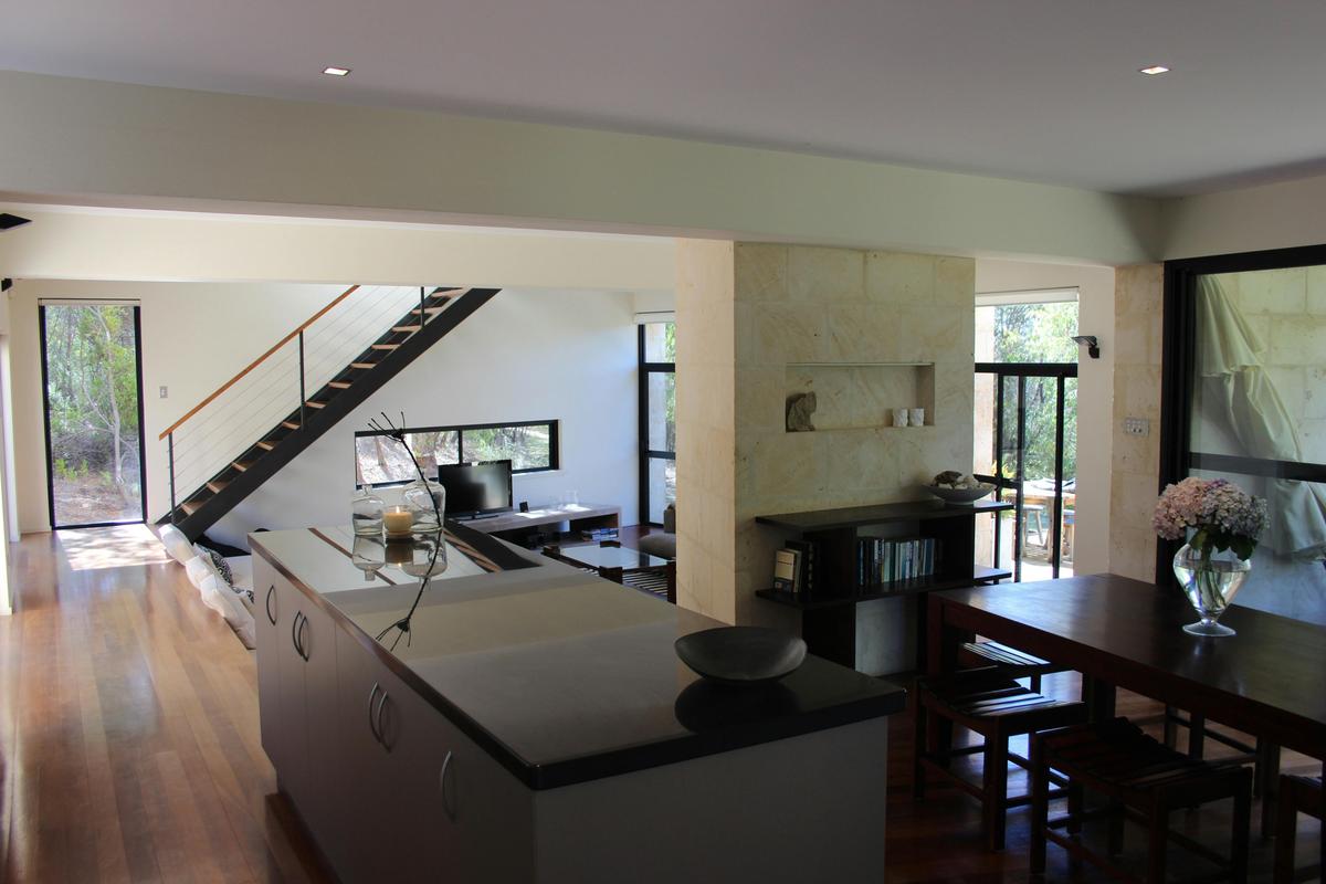 Sunken lounge from dining room
