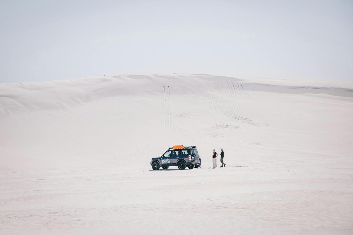 Land Rover on the Sand Dunes