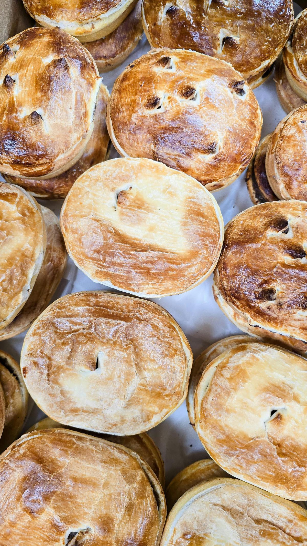 Selection of pies on tray