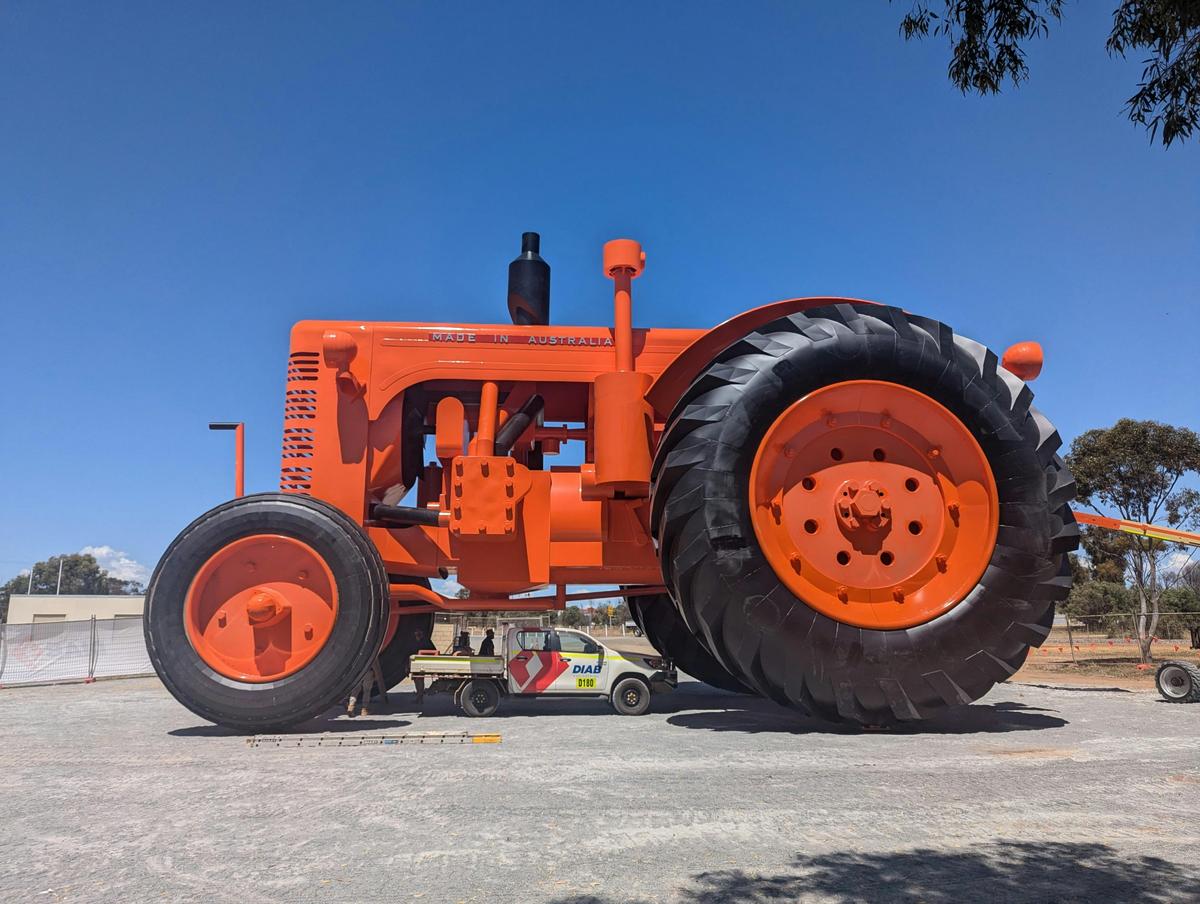 The big tractor with a ute underneath, for scale!