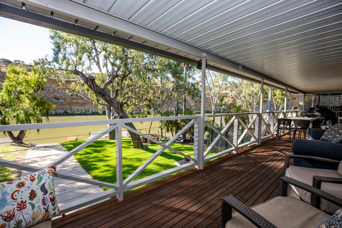 Balcony overlooking the river