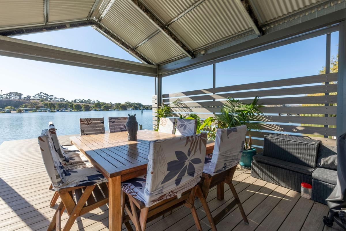 under cover decking over the river