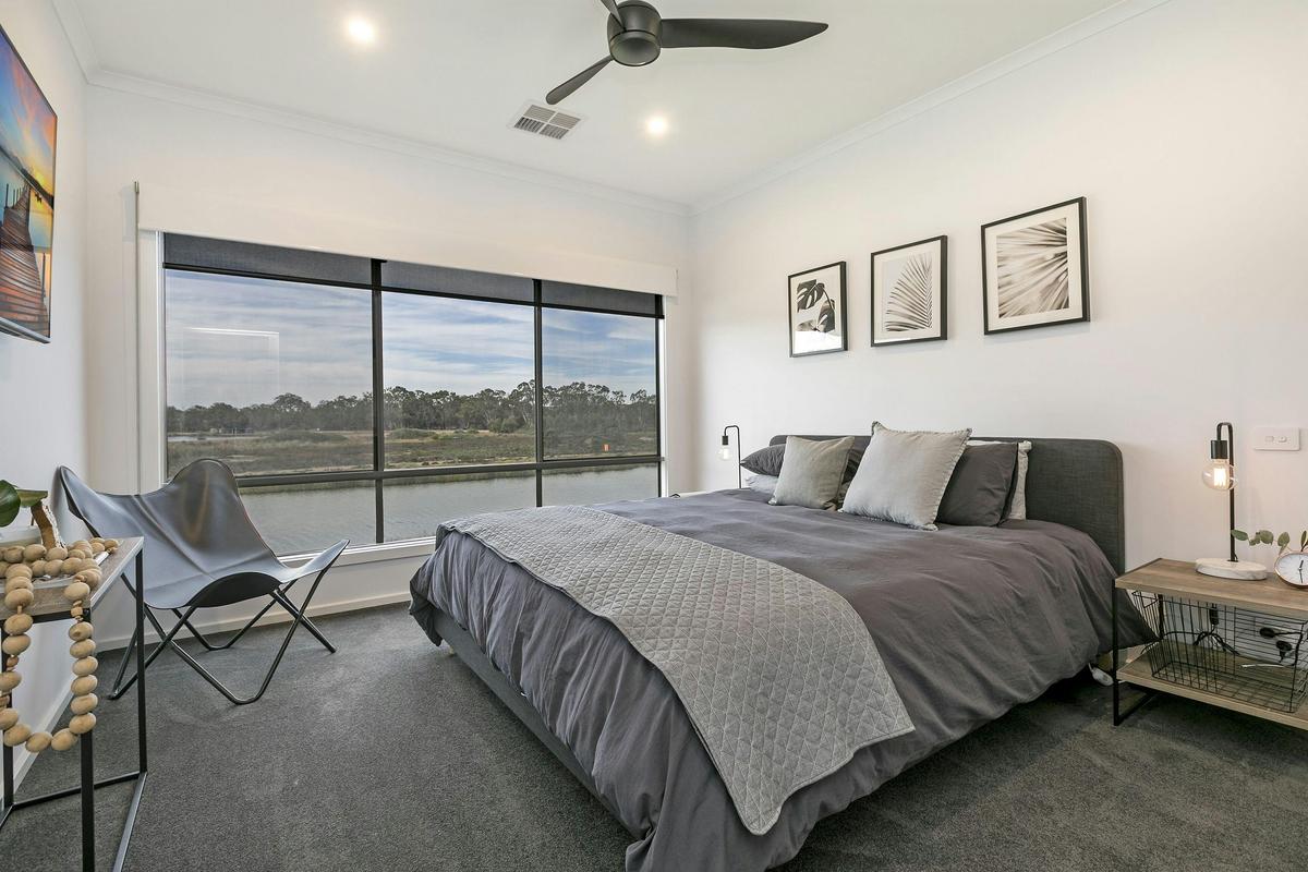 bedroom with water views
