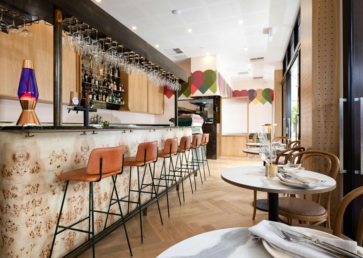 A prayer for the wild at heart's dining and bar area
