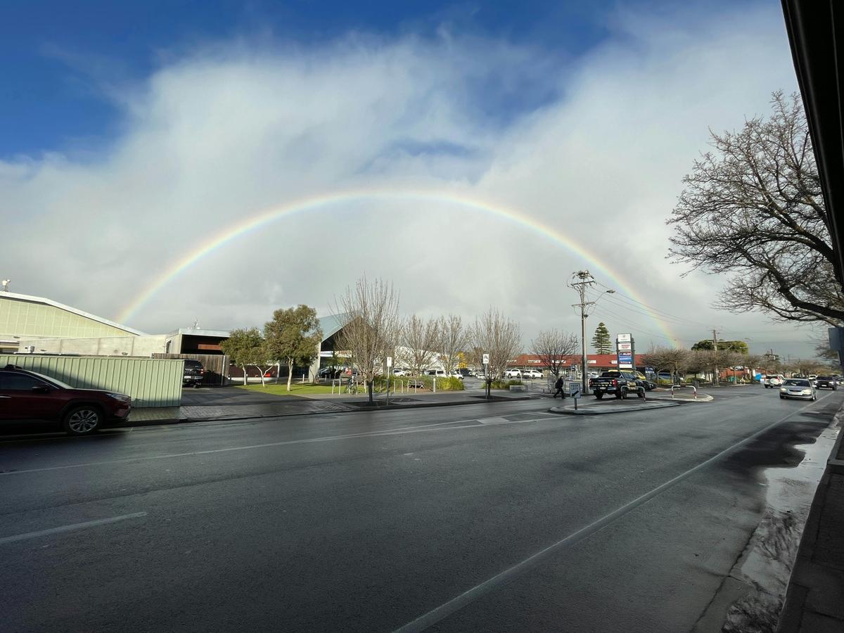 Rainbow over centre