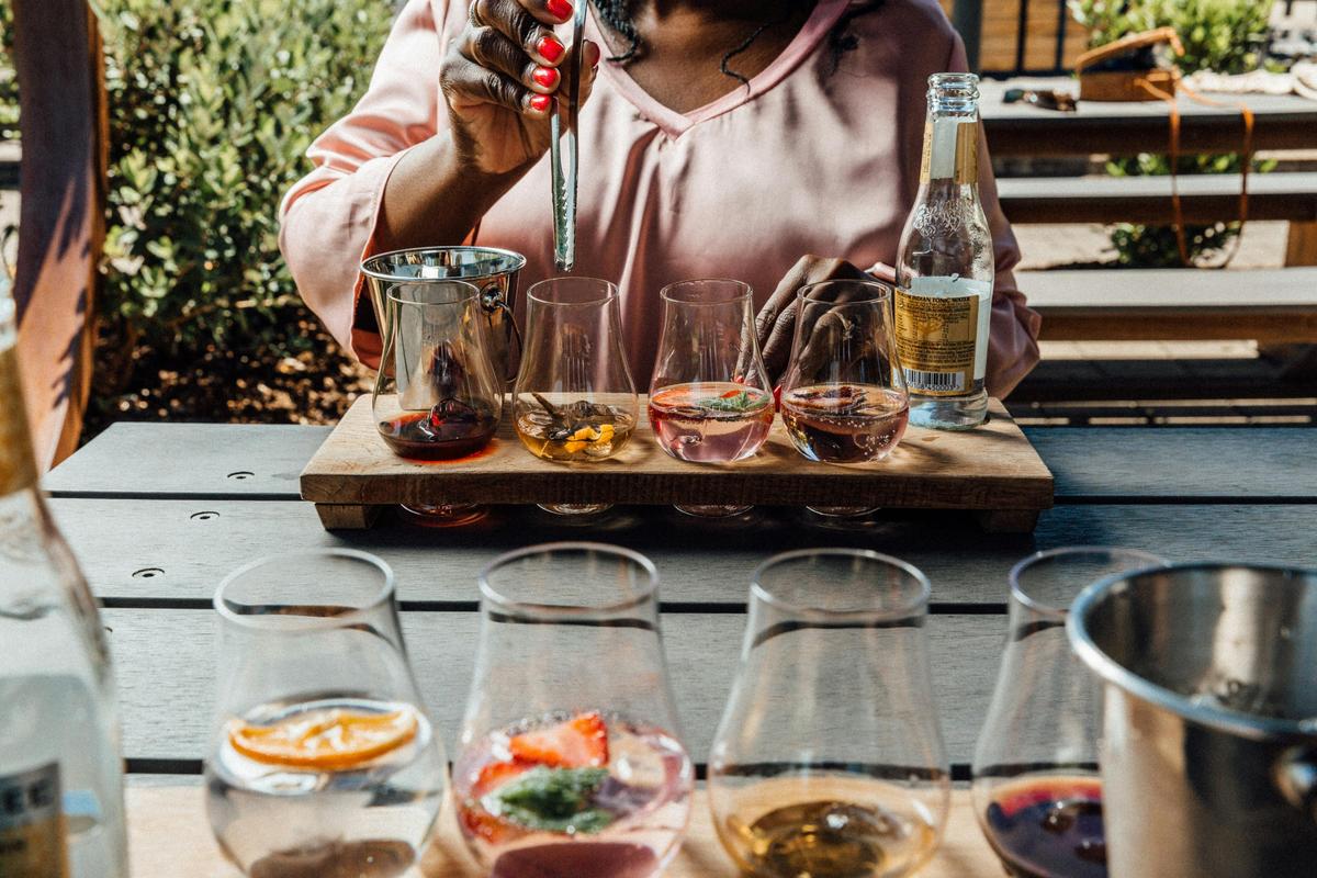 Two gin tasting paddles