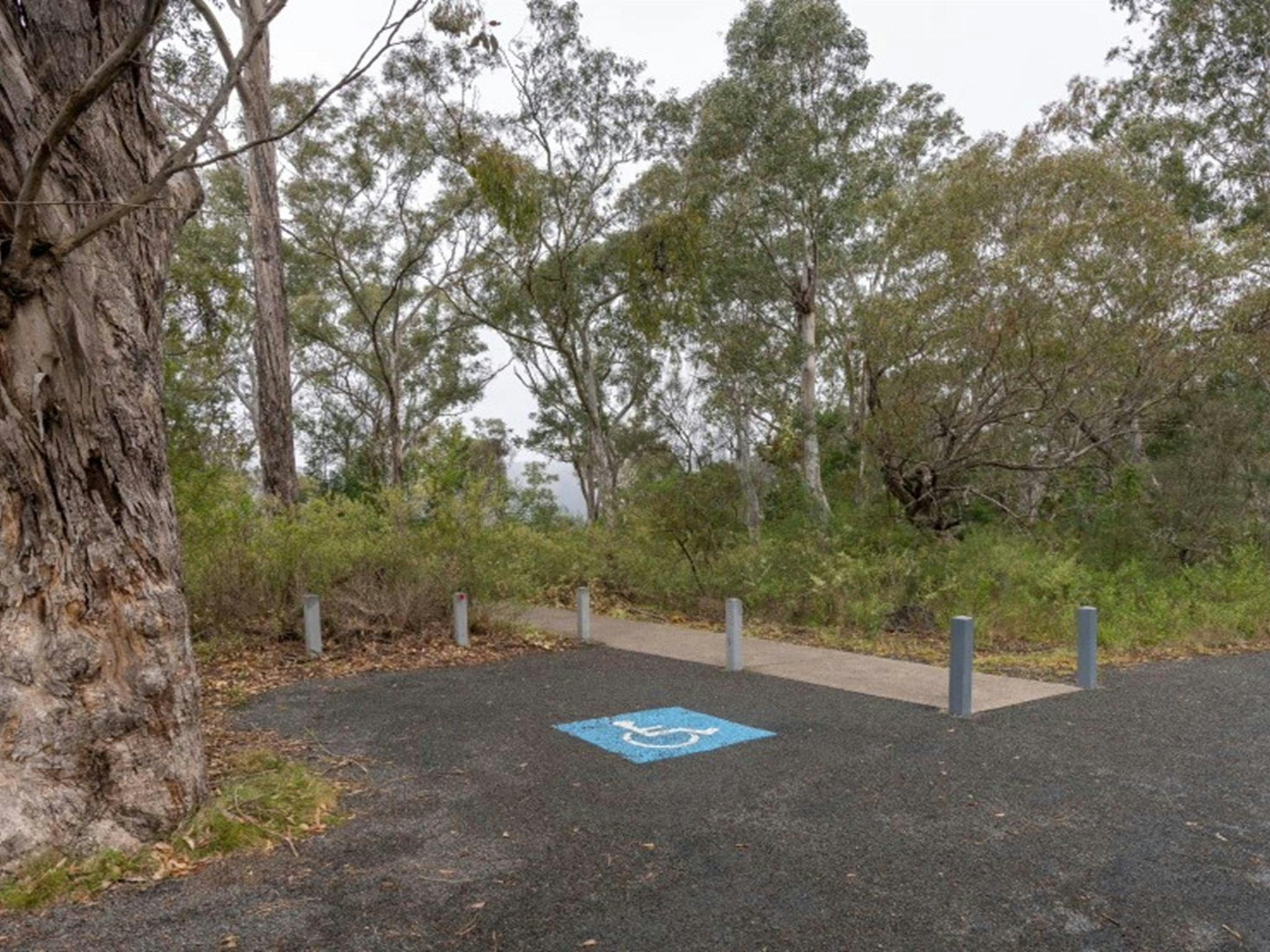 An accessible parking space at The Lookdown lookout in Bungonia National Park. Photo: John Spencer