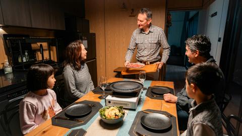 The Pink Lake Tiny House hosted overnight experience with Korean BBQ, campfire and star talk.