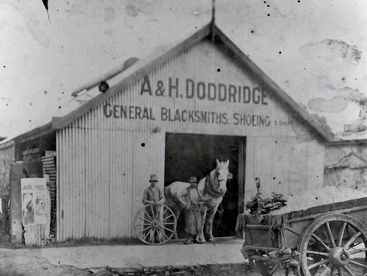 Exterior of Doddridge Blacksmith Shop early 1900s