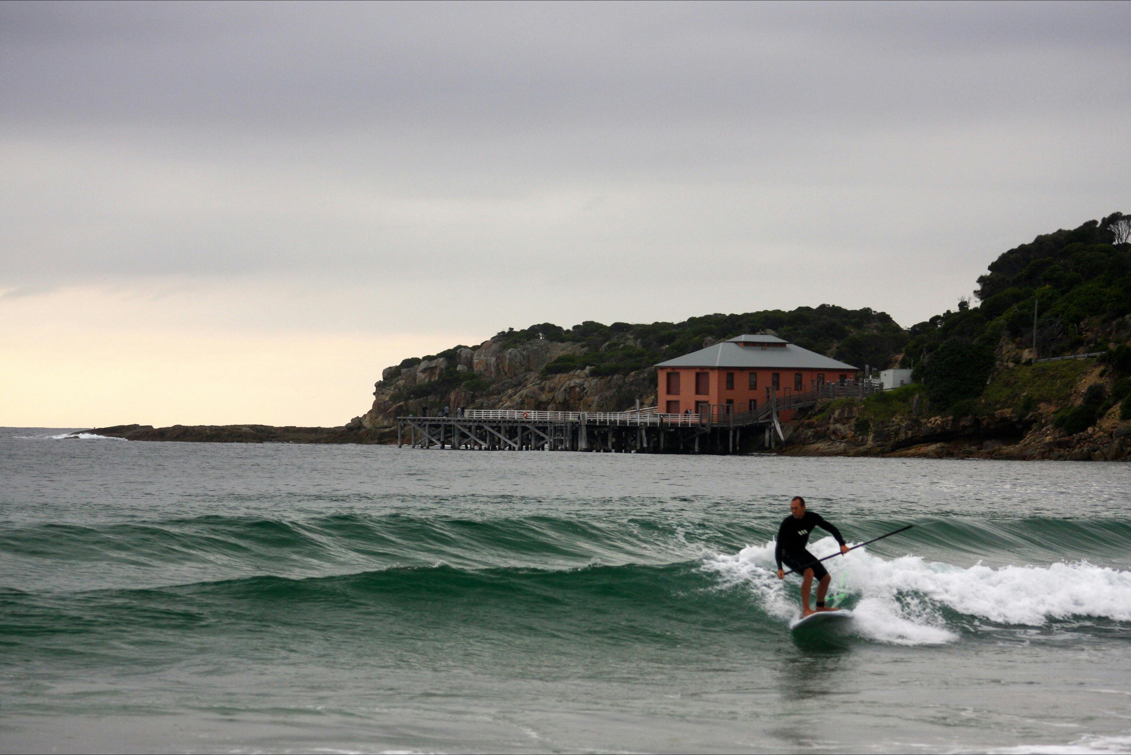 Tathra Wharf overlooks  the surf beach, which is patrolled in summer.