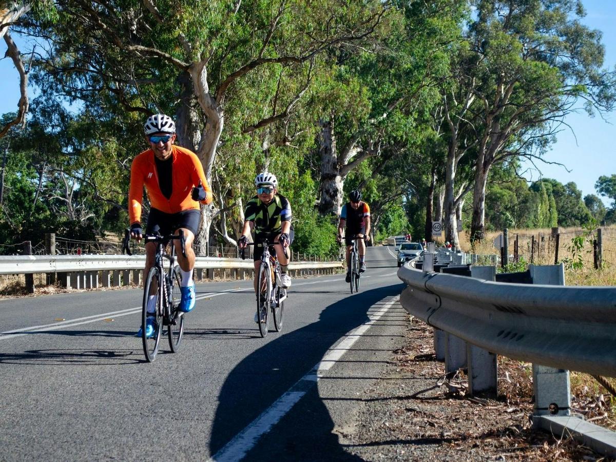 Riders flying through the Adelaide Hills