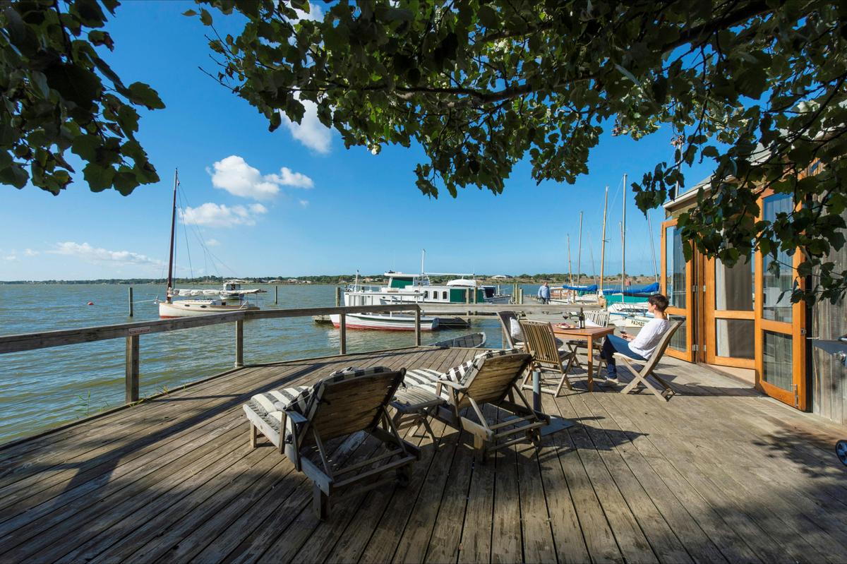 Boathouse deck at Birks Harbour Goolwa