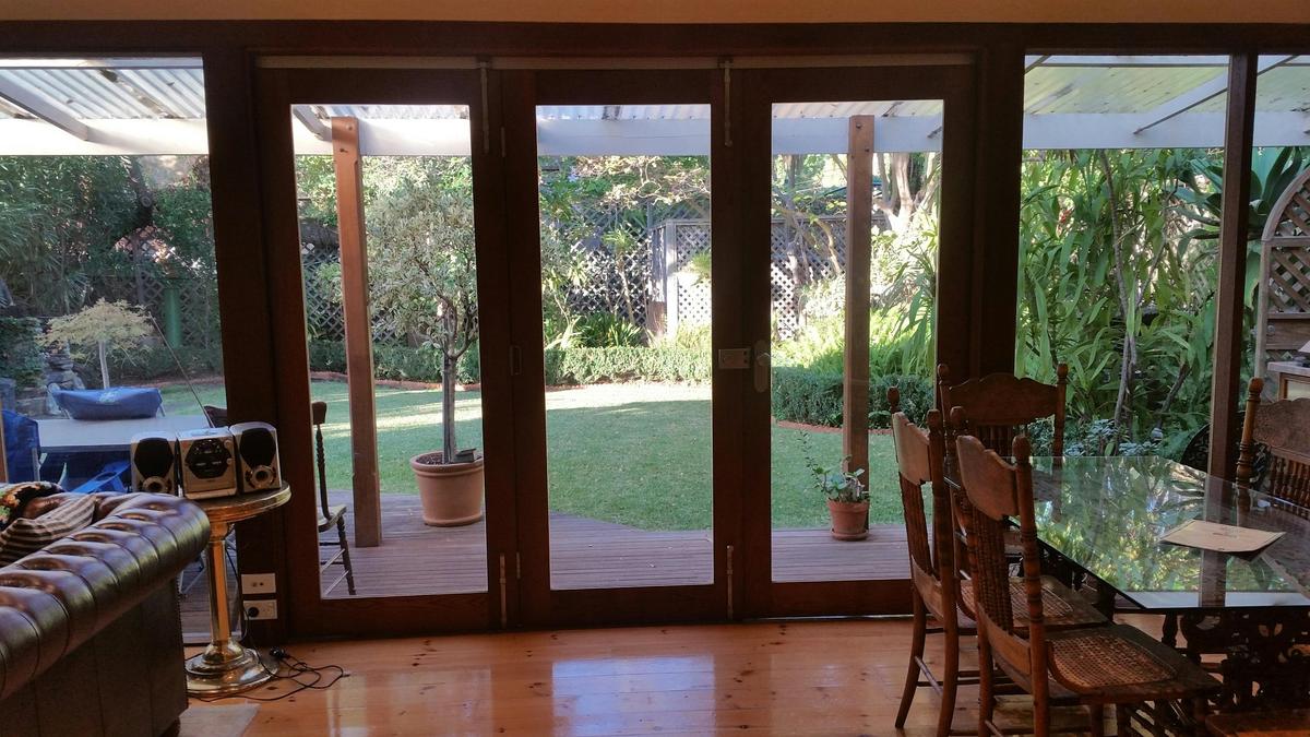 glass rear door looking out to the garden