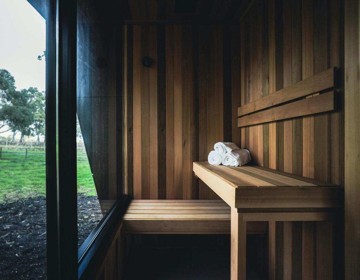 Private in-cabin sauna at CABN X McLaren Vale