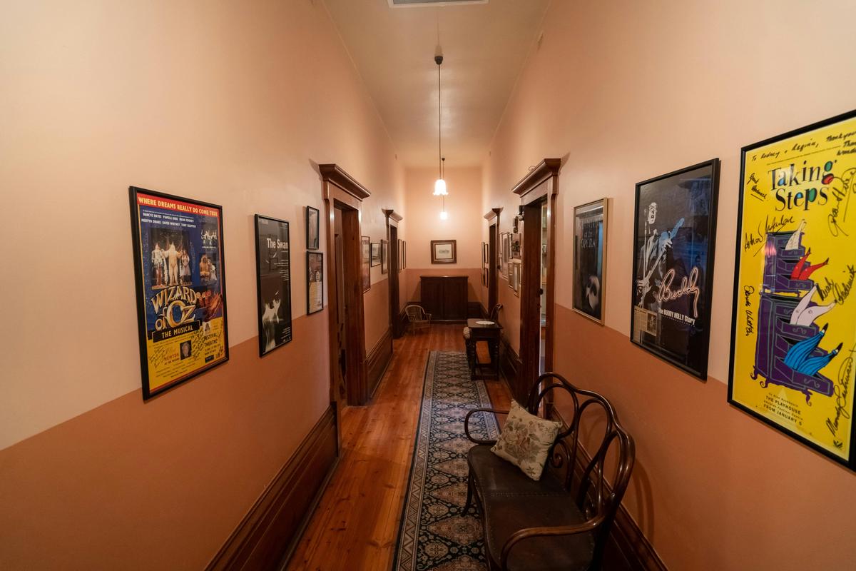 Hallway filled with memorabilia from the owners antique dealing past