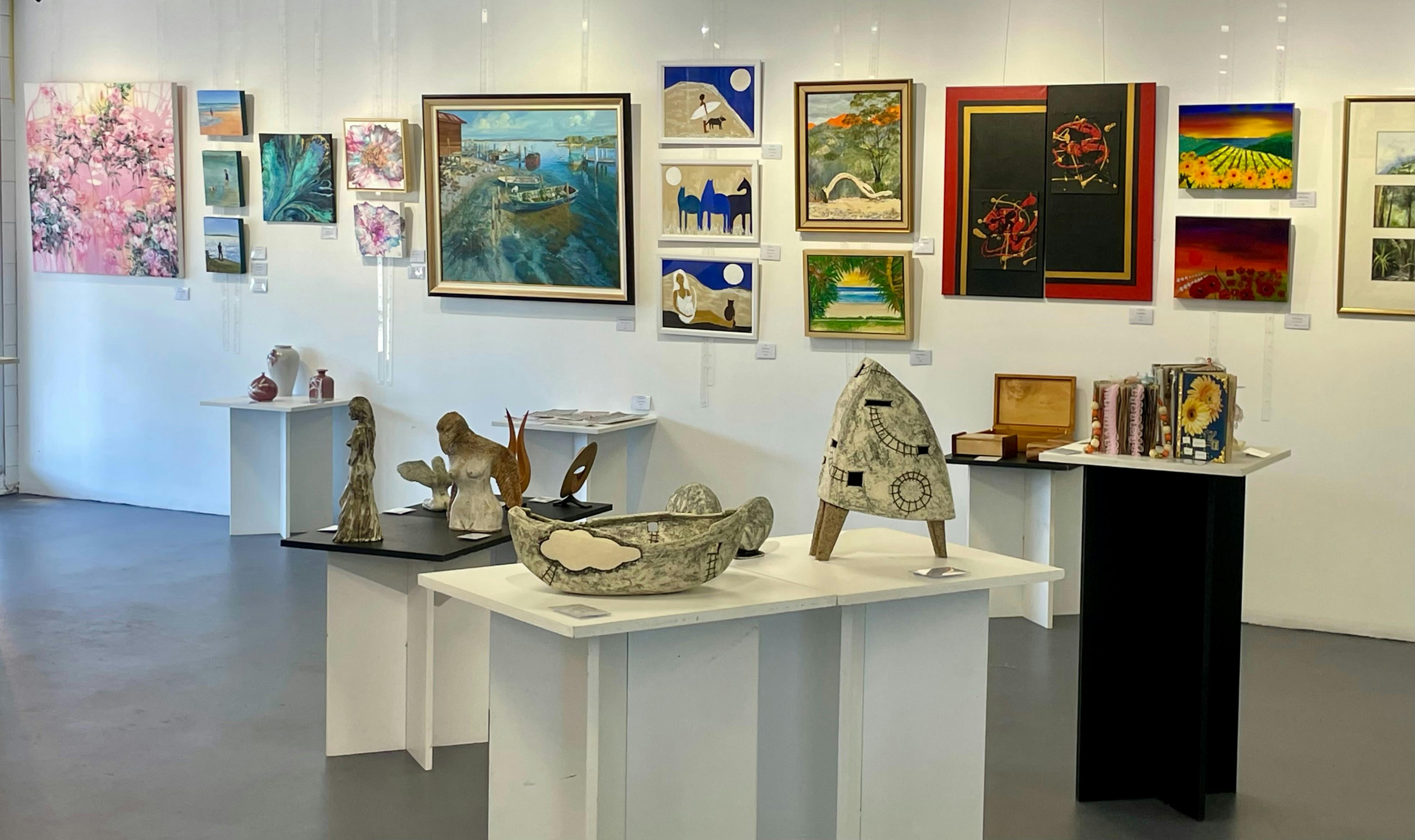 The gallery displays a wide range of local artwork