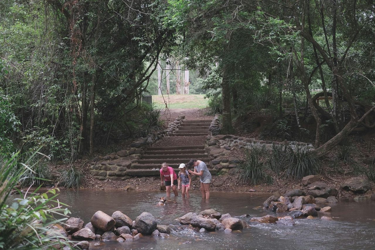 Steps from campground to Upsalls Creek