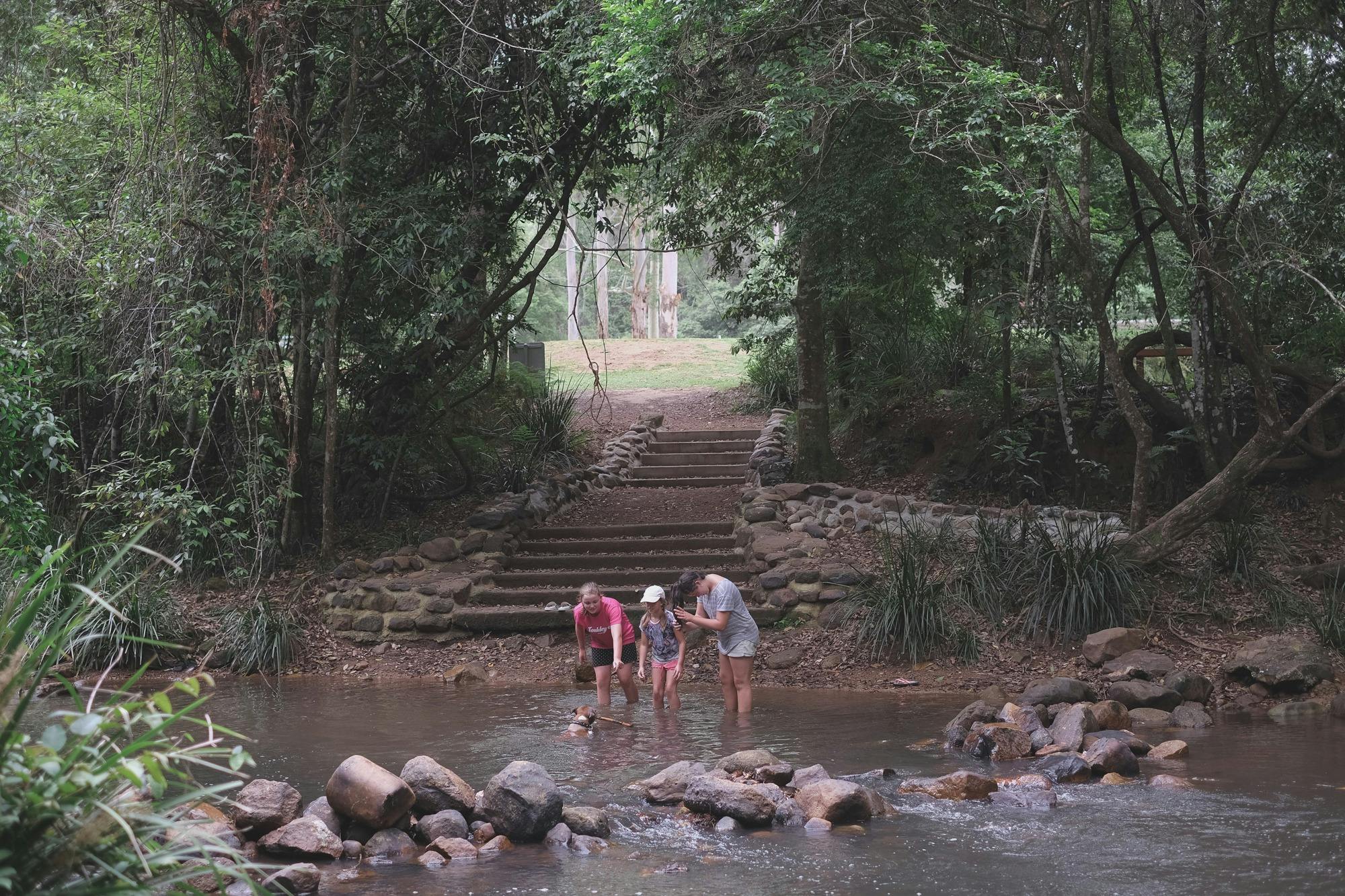 Steps from campground to Upsalls Creek