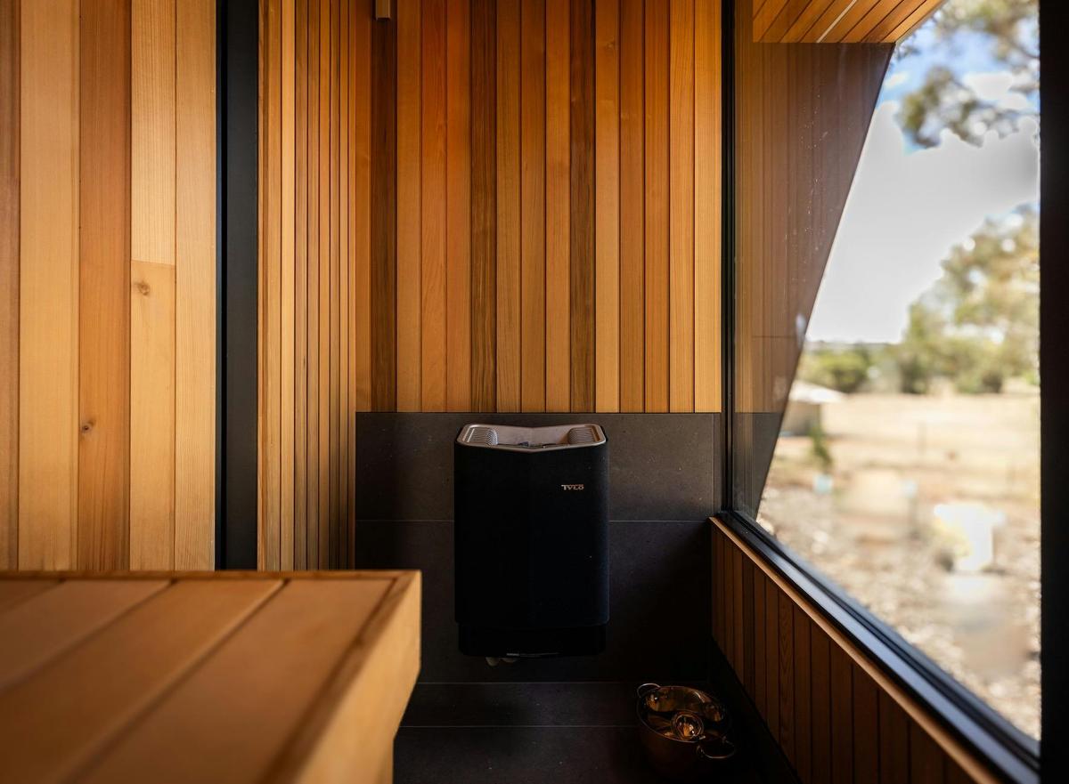 In-cabin sauna in CABN X Seppeltsfield, Barossa
