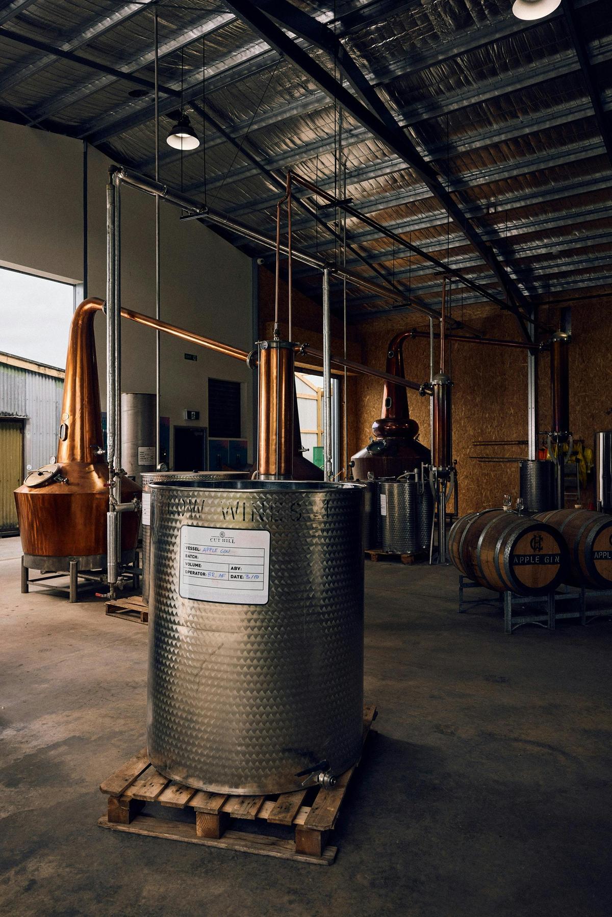 Our three copper pot stills, used for our whisky, gin & vodka production