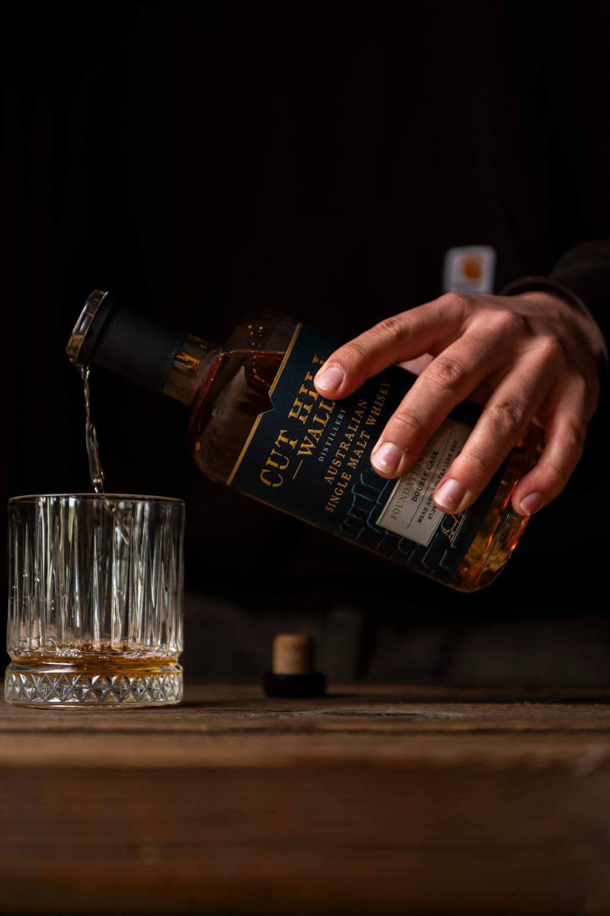 Pouring of our Foundation Stone Double Cask Whisky