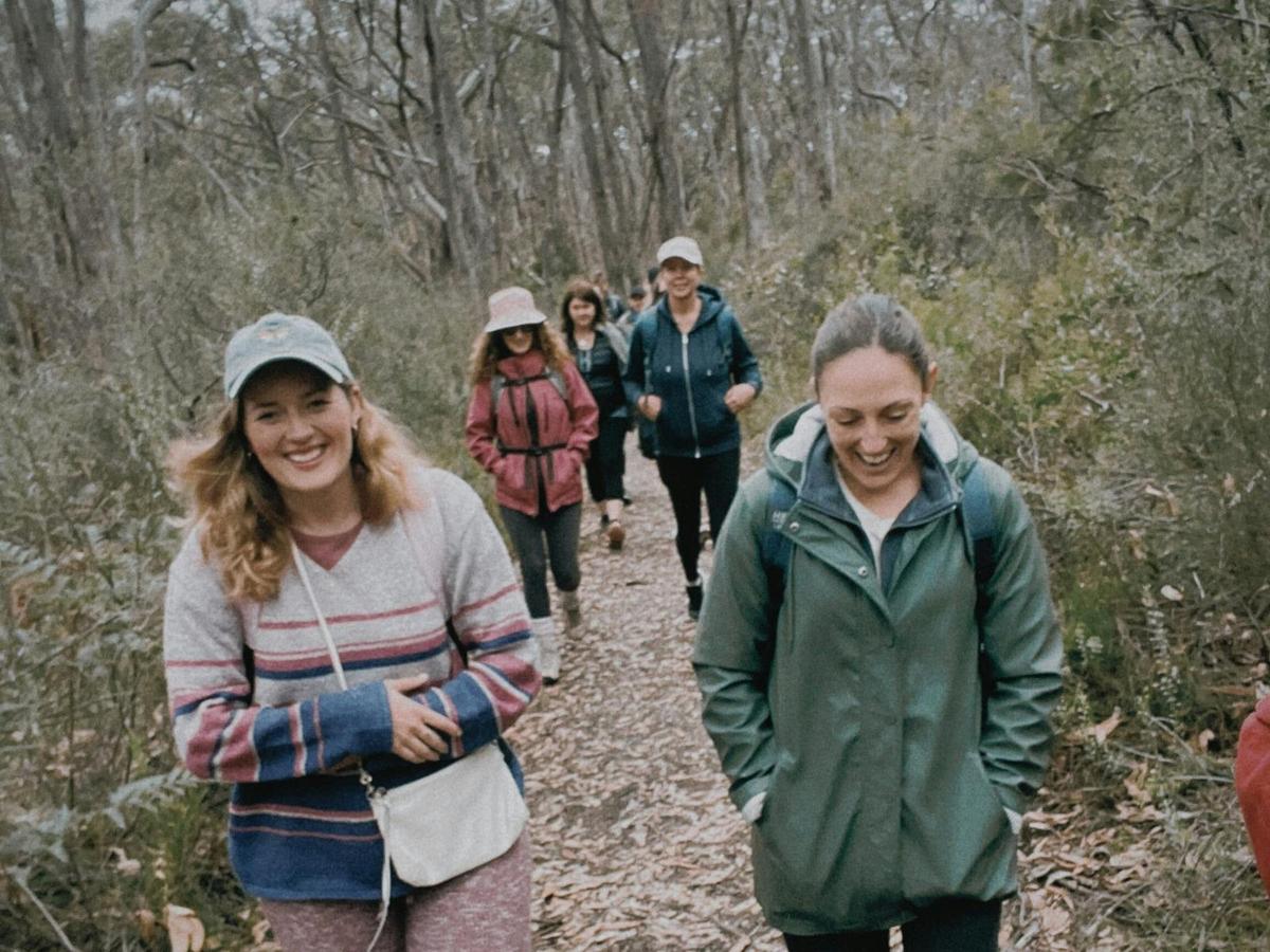 Kindred: Women’s guided day hike Willunga Basin Trail Maslin’s to McLaren Vale, Fleurieu Peninsula.