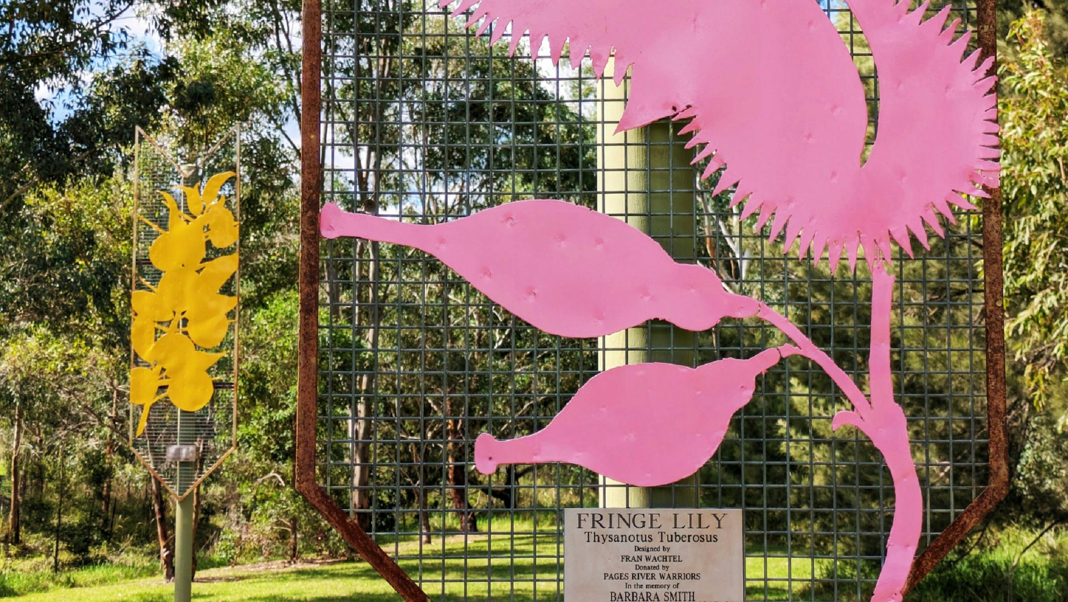 Floral Metal Banner, Turning the Pages installation Murrurundi