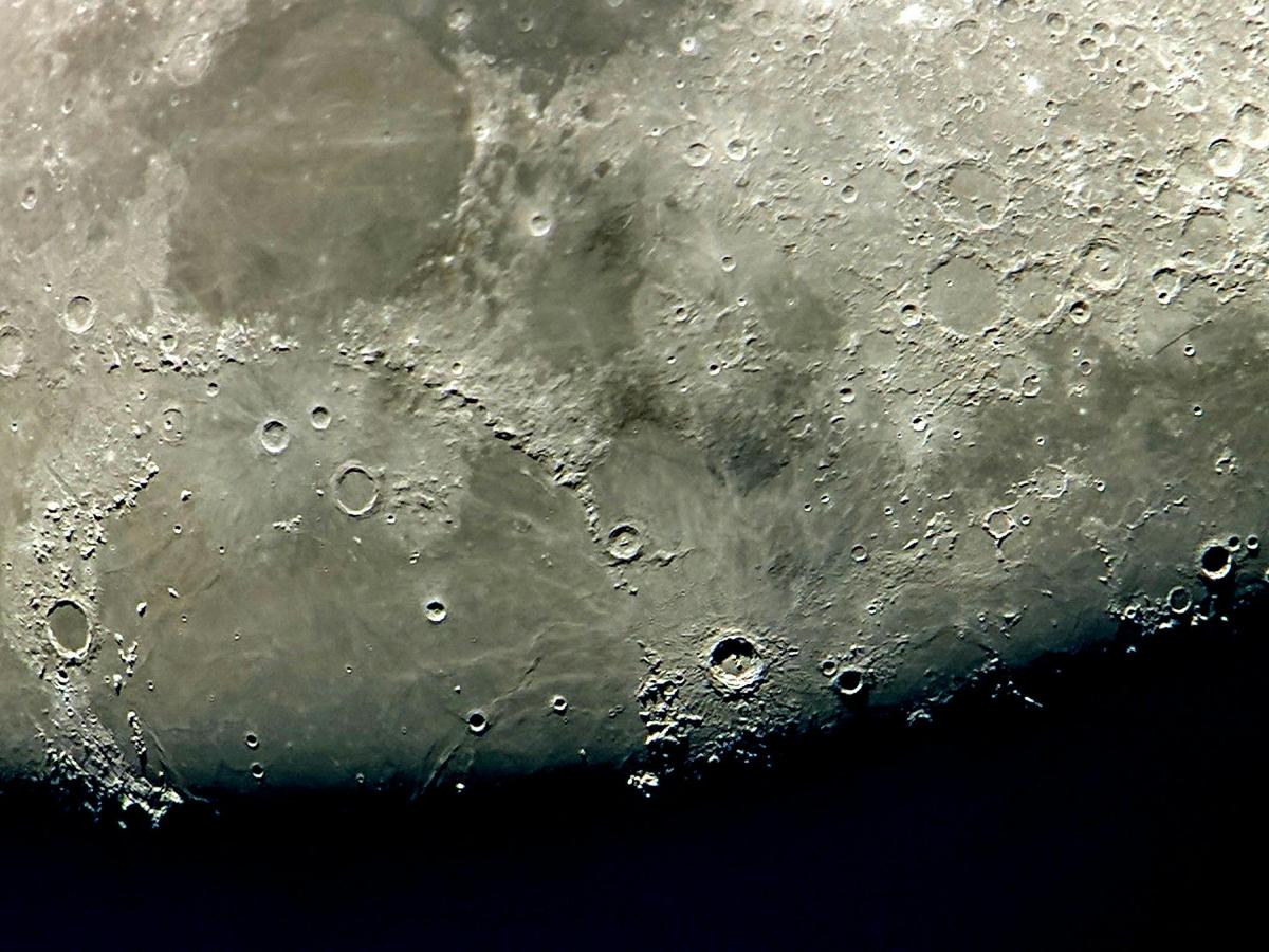 Mobile phone view of the Moon through our telescope
