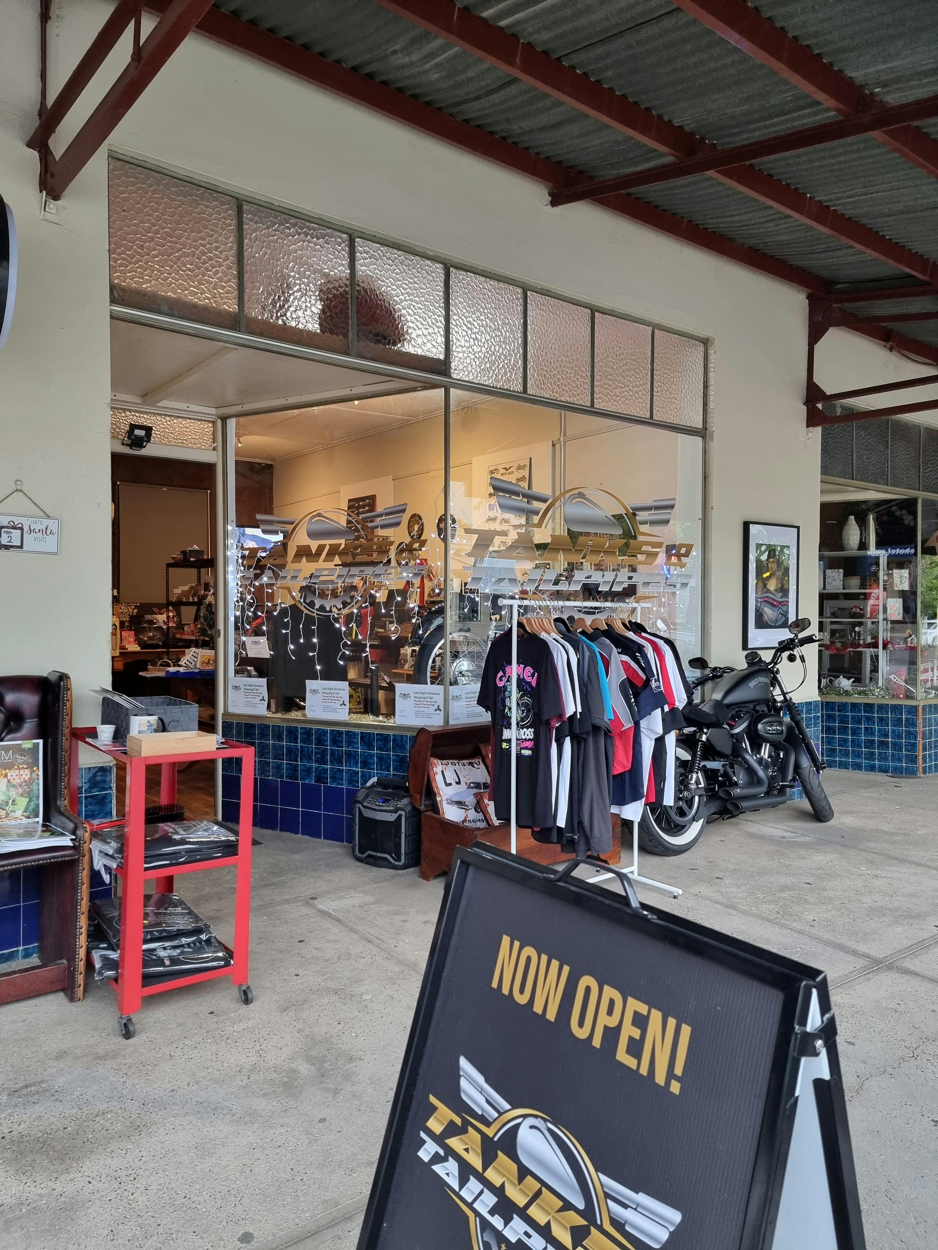 Front of Tanks & Tailpipes Shop