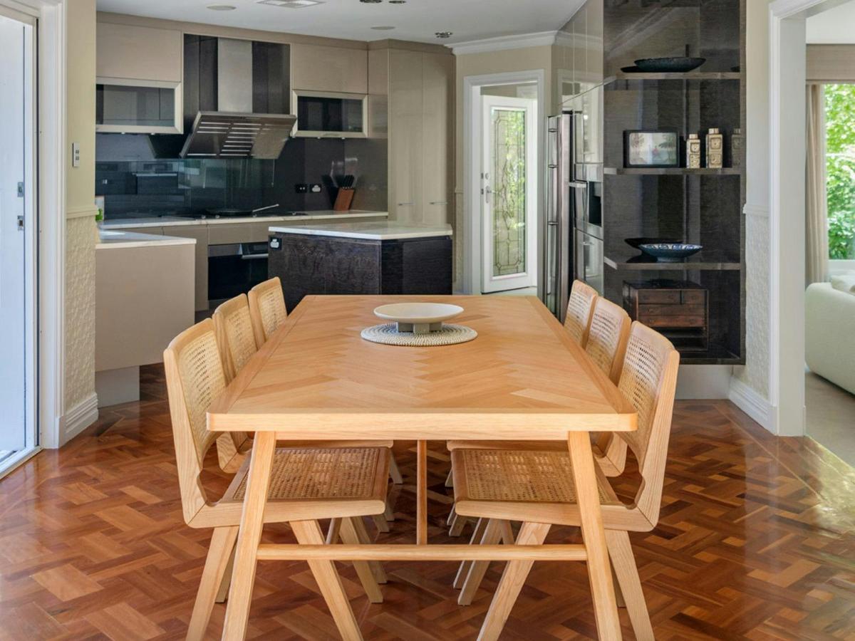 Dining in the open-plan kitchen area