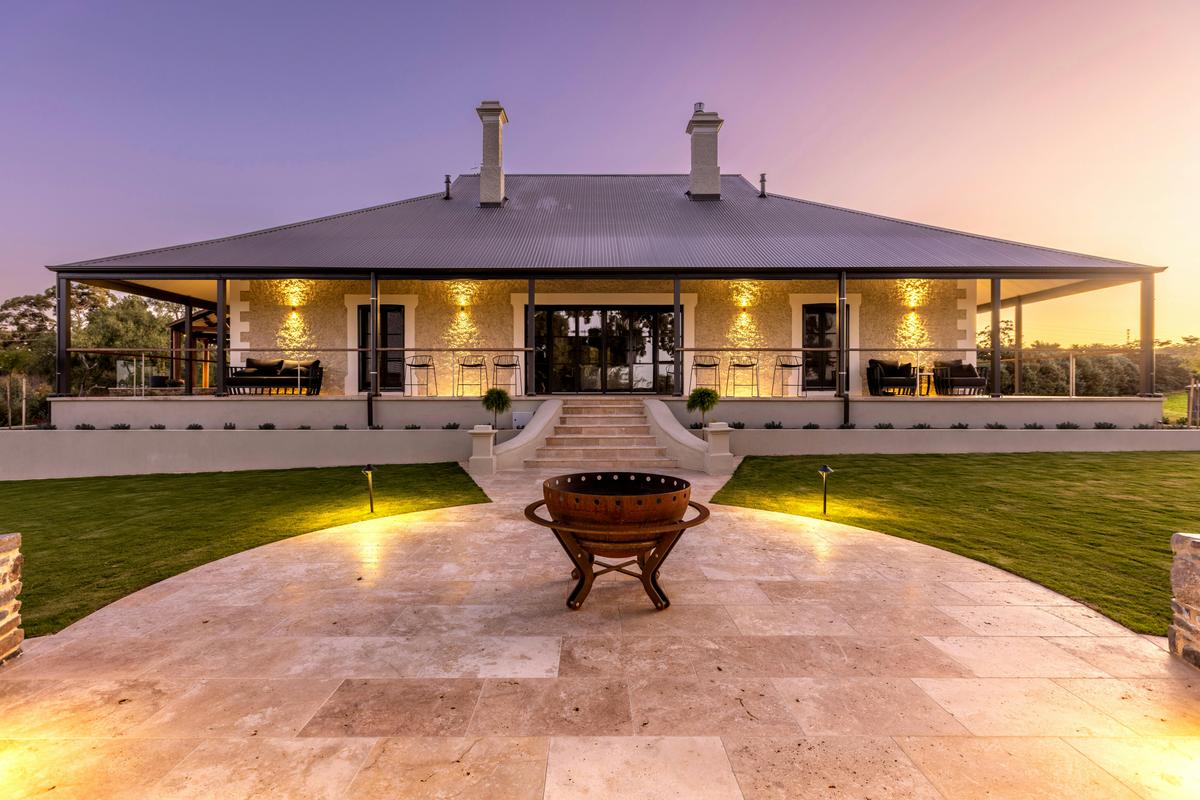View of house and firepit