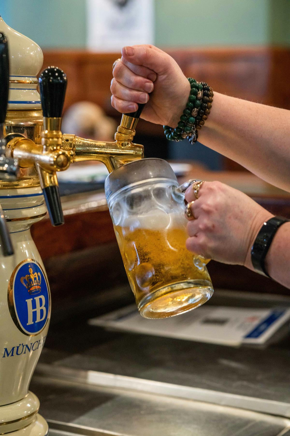 Pouring beer