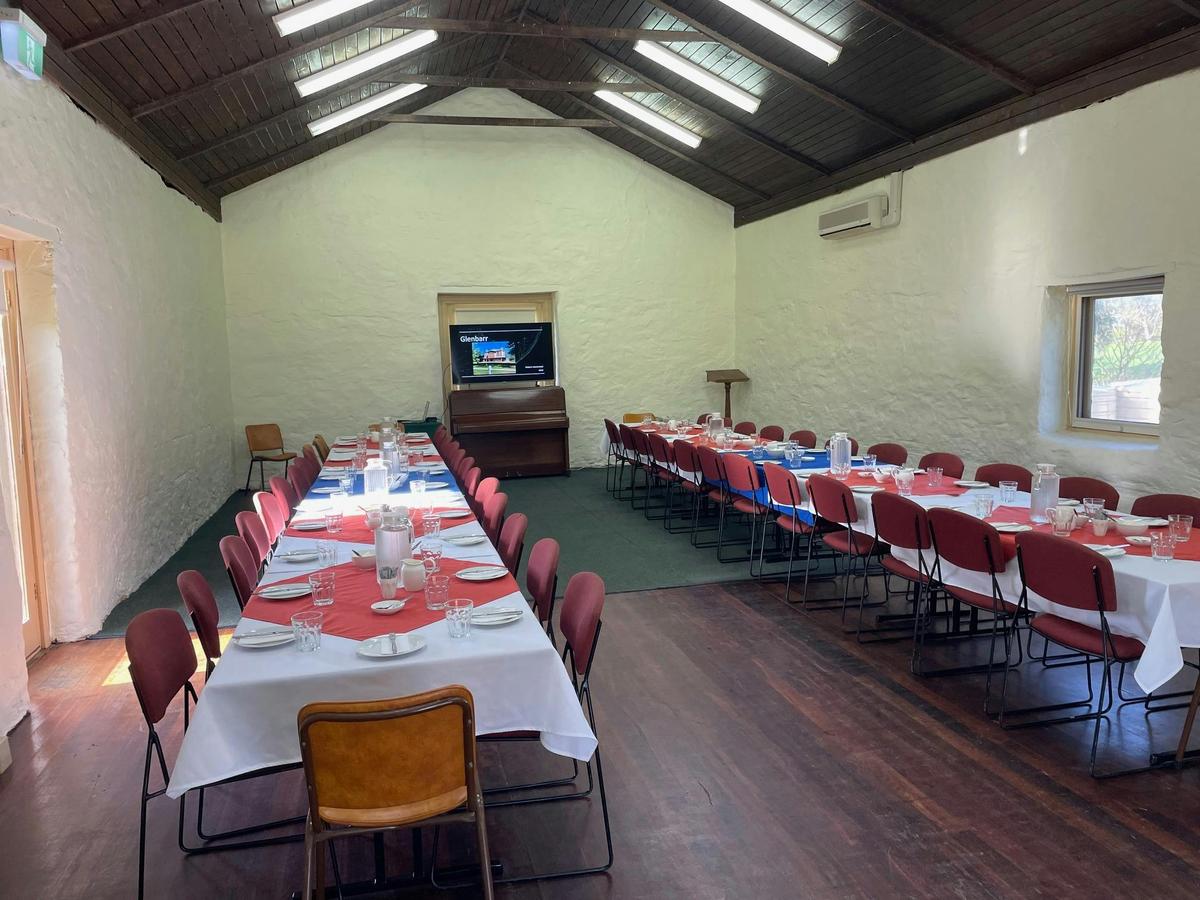 The Barn set up for a group devonshire tea
