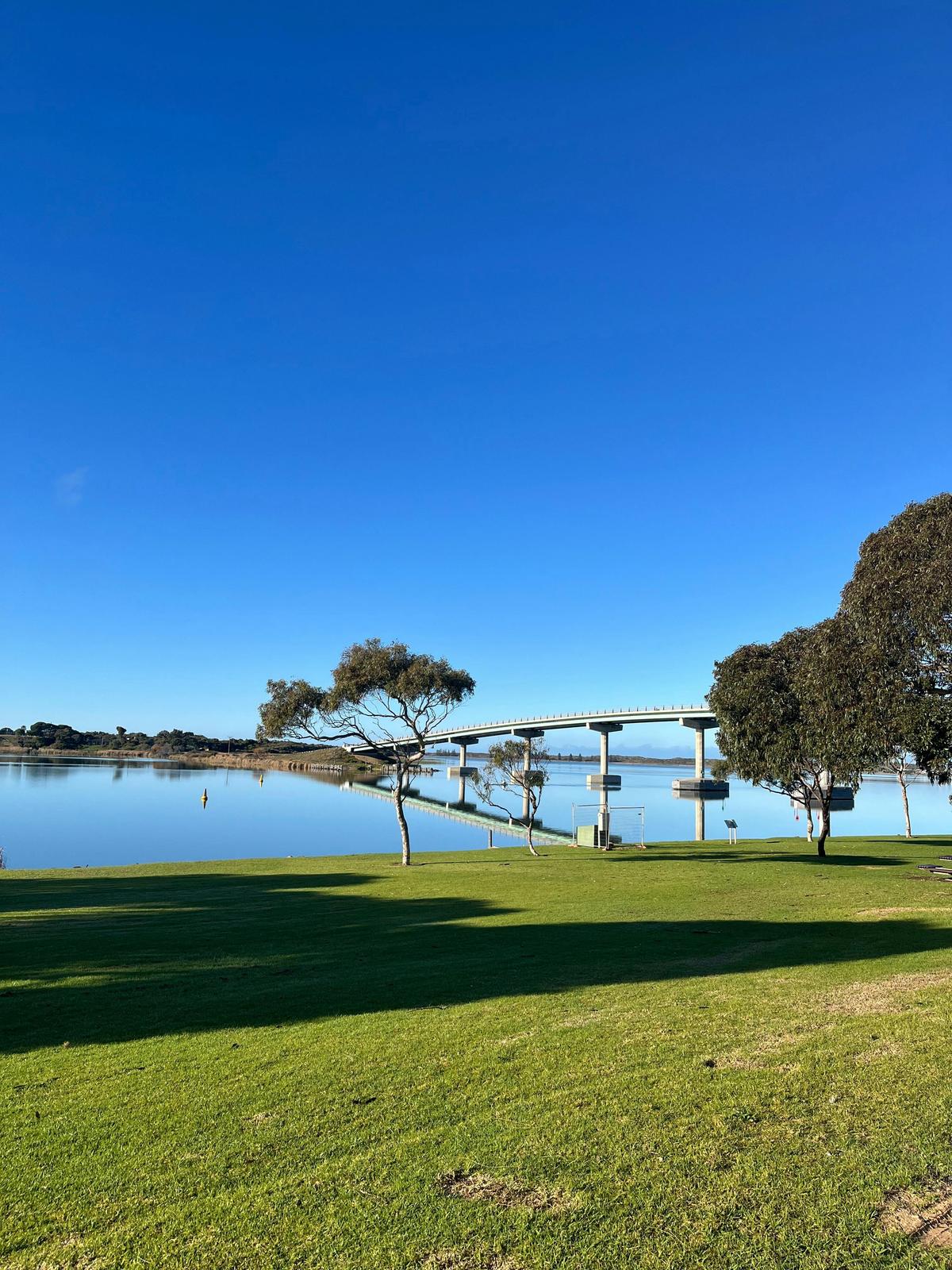 View of River Murray from the Chart House and the Hindmarsh Island Bridge