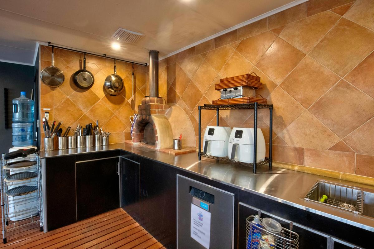 wood fired pizza area