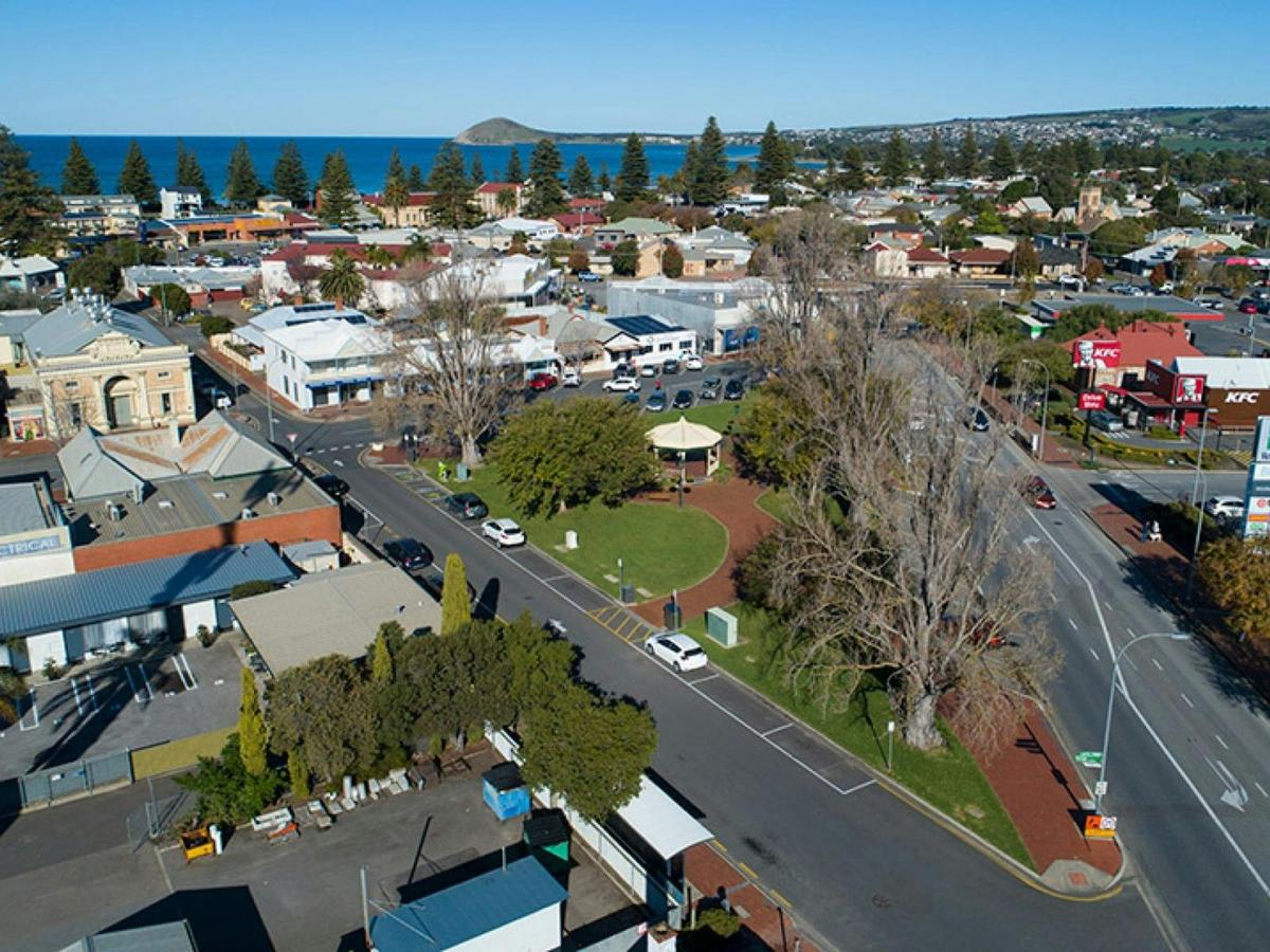 Overhead shot of the gardens out to sea