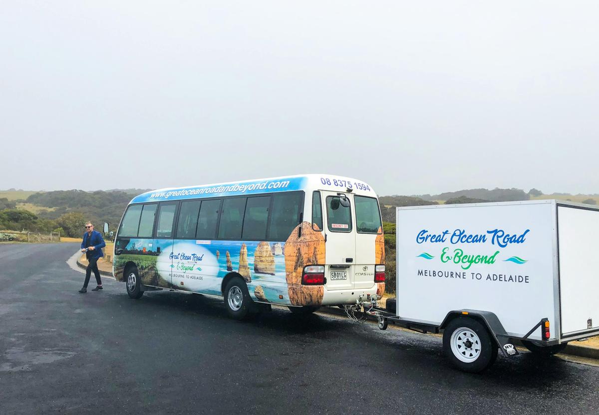 Photo of Great Ocean Road bus with trailer