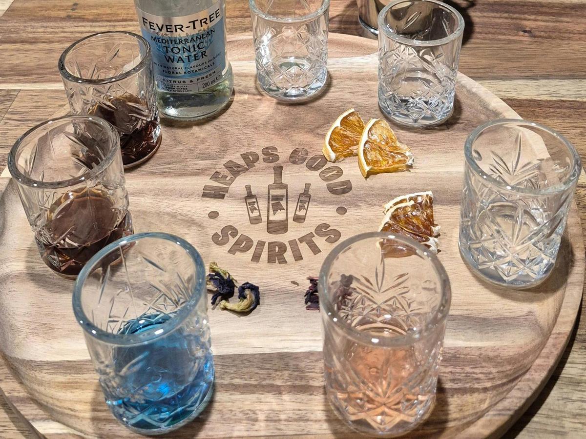 Gin and liqueur tasting flight in Hahndorf
