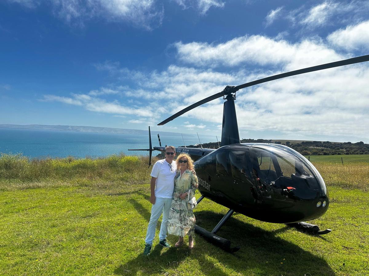 Helicopter Wine Hop - First stop, Dudley Wines Cliff-top Cellar Door, Kangaroo Island