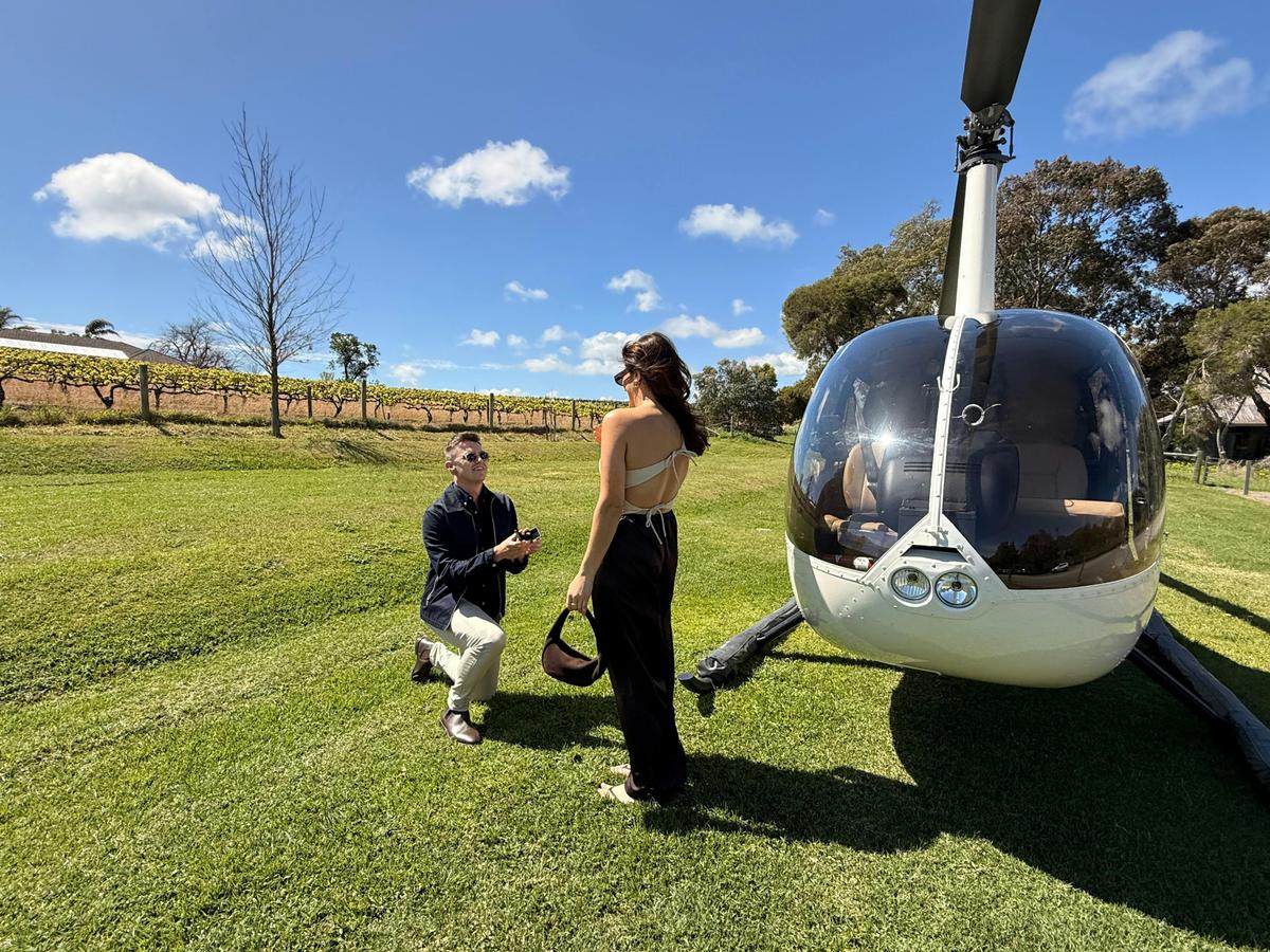 Proposal after helicopter flight, via the coast, to Mitolo Wines, McLaren Vale